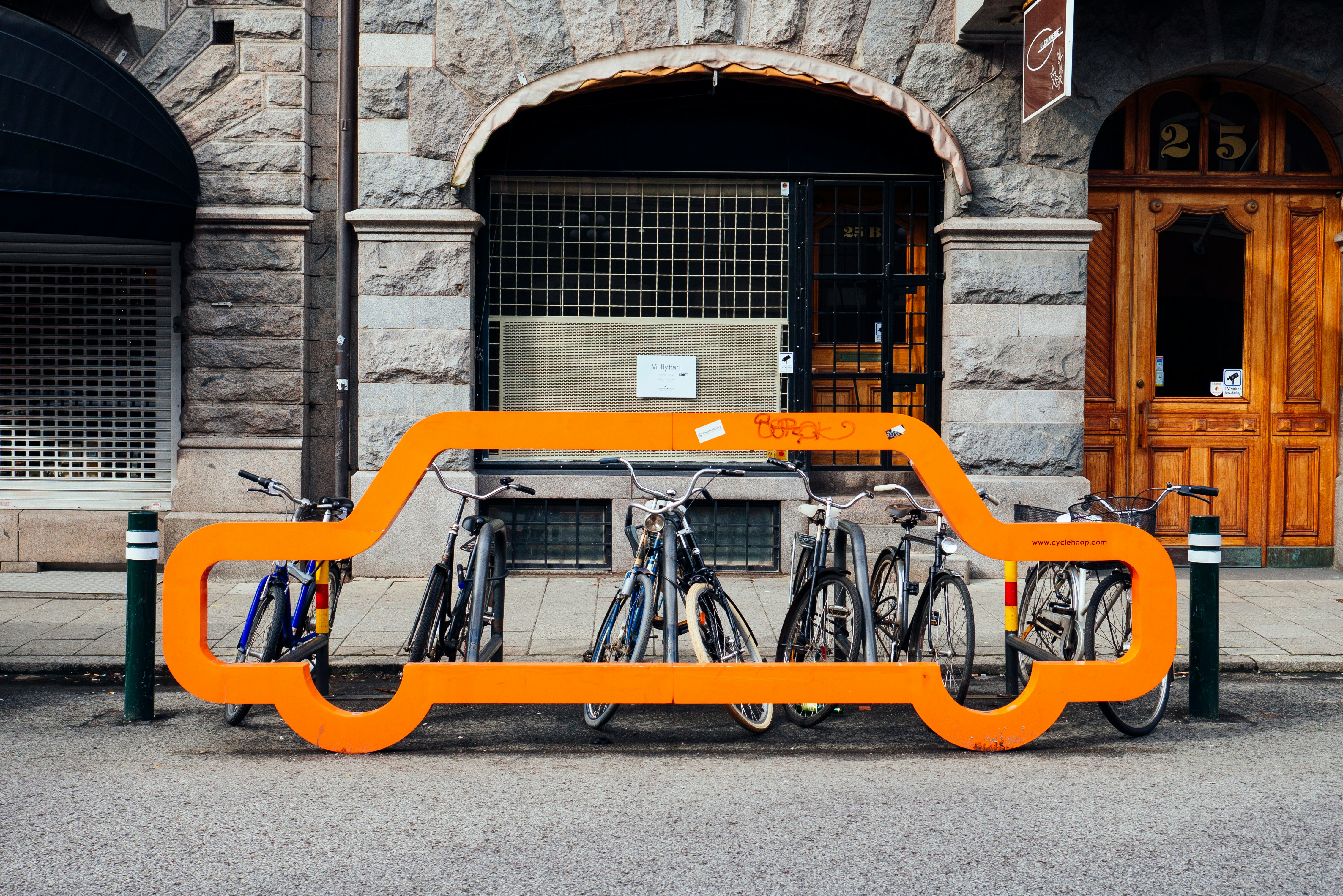 bike lot parked near building